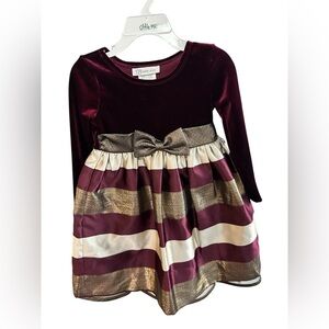 Bonnie Jean Deep Red Velvet Dress